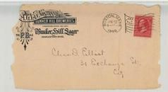 Chas D. Elliot 31 Exchange St. Cit 1896 A. G. Van Nostrand Bunker Hill Breweries, P. B. Ale, Bunkerhill Sugar Charlestown, Perkins Collection 1861 to 1933 Envelopes and Postcards